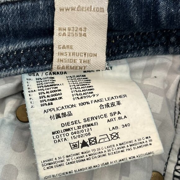 Diesel Woman's Blue Lowky Wash 008la-Stretch Low Rise Jeans Sz 27x32 - Picture 7 of 11
